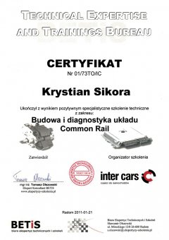 certyfikat-krystian-sikora-common-rail
